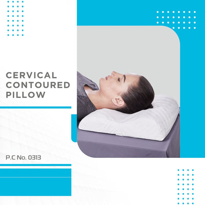 Cervical Contoured Pillow | Prevents Cervical Spondylitis, Mild Sprain & Stiff Neck (Grey)