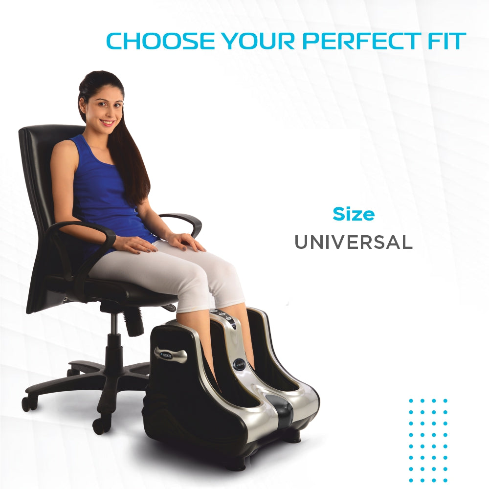 Foot & Calf Massager | Provides Muscle Relaxer for Calf/Foot | Improves Blood Circulation with Heat Vibration (Black)