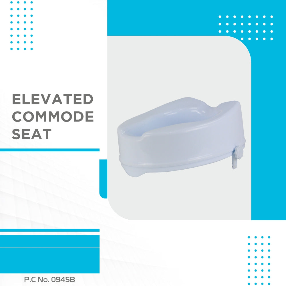 Comfort Commode Elevated Seat (2 / 4 / 6 Inch Height) Without Lid | Portable, Lightweight Commode Raiser (White) - Vissco Next