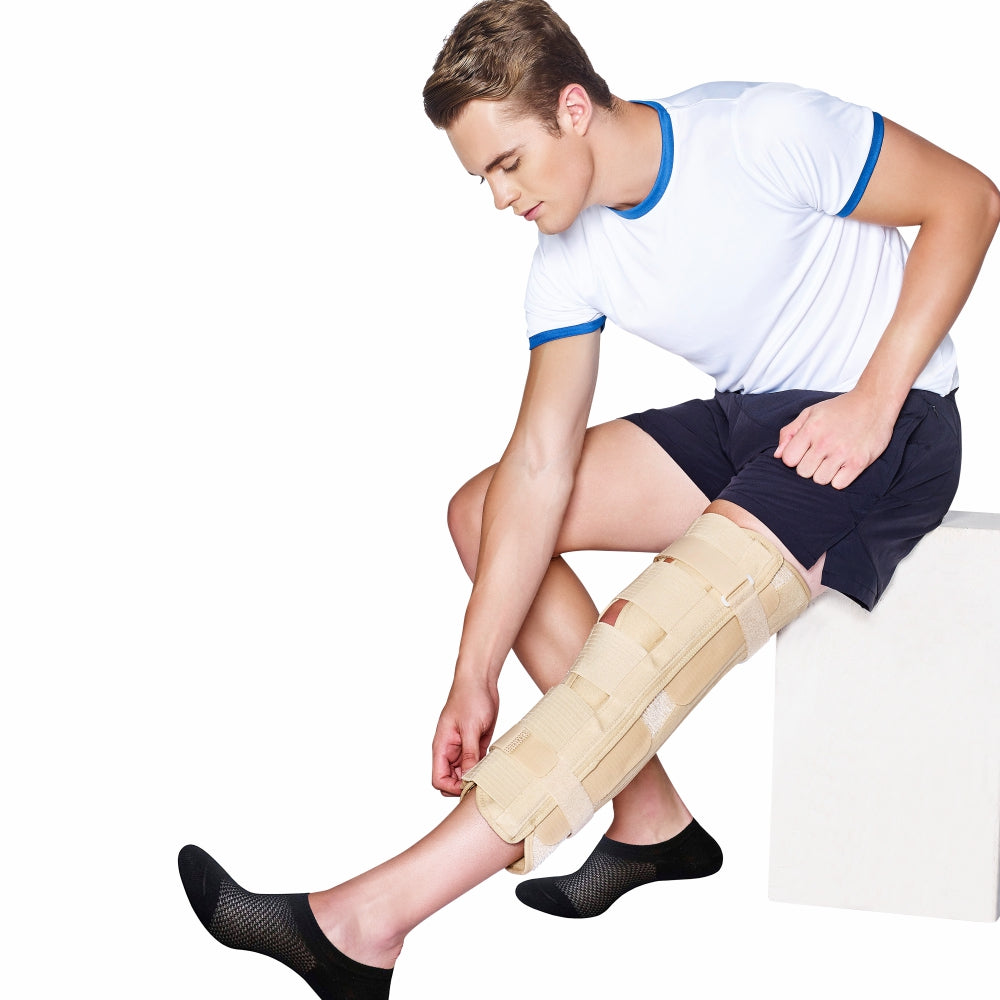 Knee Immobilizer | Locks the Motion & Stabilizes the Knee Joint (Beige) - Vissco Next