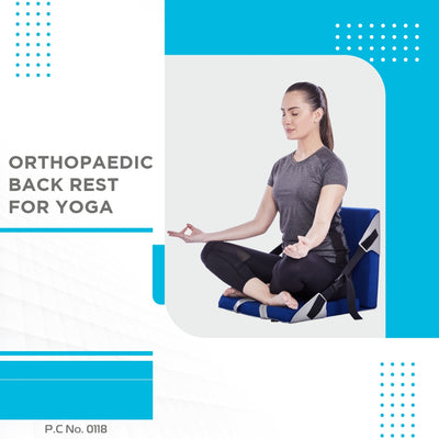 Orthopaedic Back Rest for Yoga| Helps to Correct Posture of the Low Back during Yoga (Blue) - Vissco Next