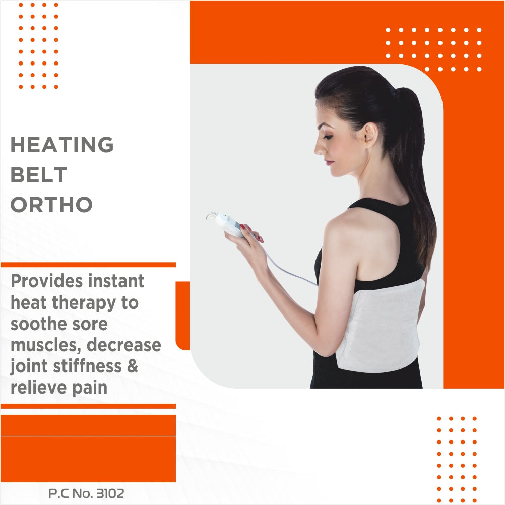 Heating Belt (Ortho) | Provides Heat Therapy to Soothe Sore Muscles | Decreases Joint Stiffness & Relieves Pain (Grey)