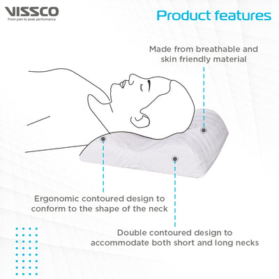 Cervical Contoured Pillow | Prevents Cervical Spondylitis, Mild Sprain & Stiff Neck (Grey)