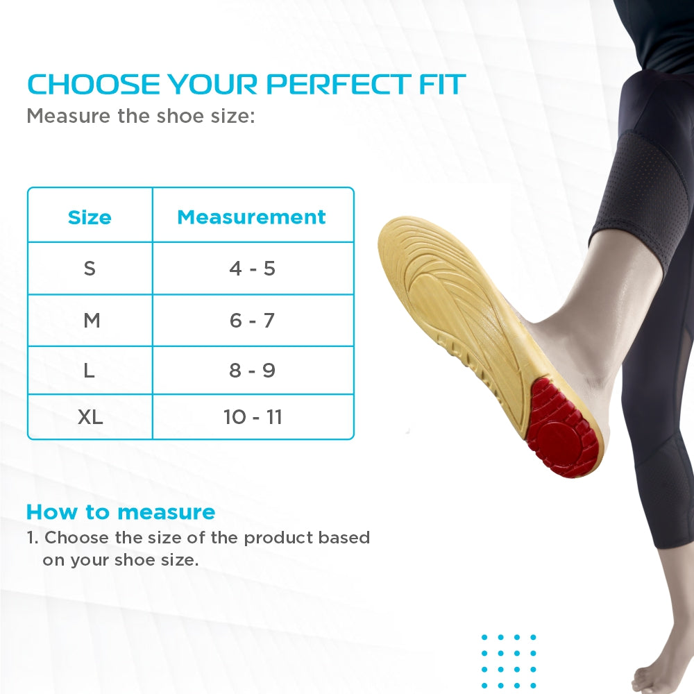 Orthopaedic Cushioned Insole | Foot Support for Shock Absorption | Reduces Pressure on the Heel & Relieves Pain (Multicolor)