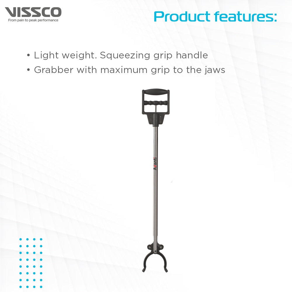 Reacher Grabber with an Easy to Squeeze & Grip Handle| An Assistive Device for Elderly (Grey) - Vissco Next