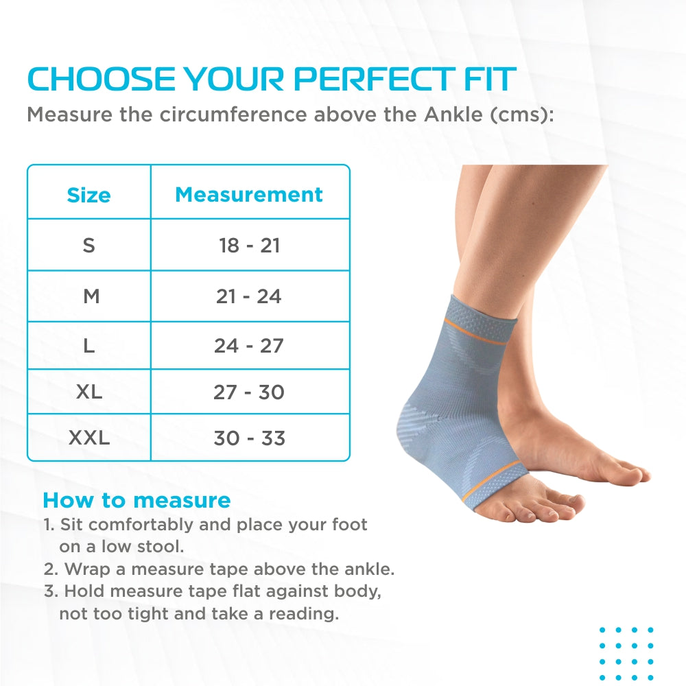 Ankle Support With Silicone Pressure Pad | Support to Ankle Joint| Mild Compression for Pain Relief (Grey) - Vissco Next