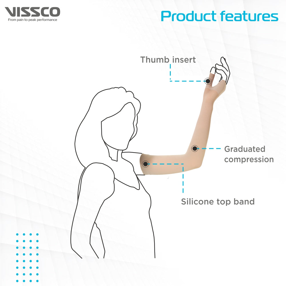 Vissco Lymphoedema Compression Arm Sleeve - Class II (23-32 mmHg)