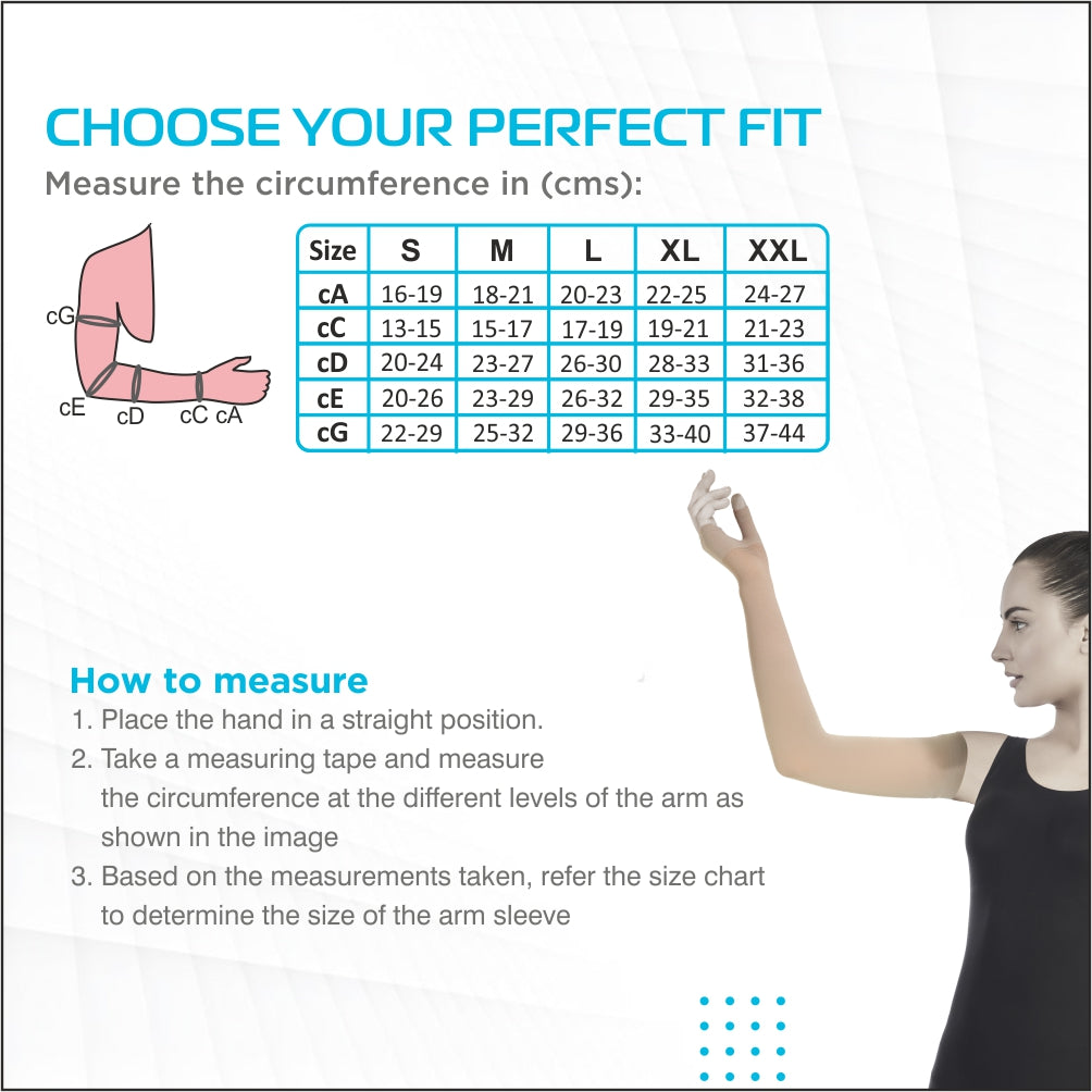 Vissco Lymphoedema Compression Arm Sleeve - Class II (23-32 mmHg)