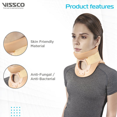 Vissco Neck Support Cervical Collar (Philadelphia) - For Cervical Spine Immobilization & Pain Relief -(Beige) - Vissco Rehabilitation 