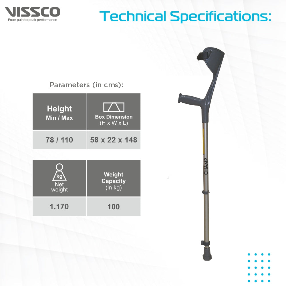 Vissco Champ Max Pediatric Elbow Crutch - Pair