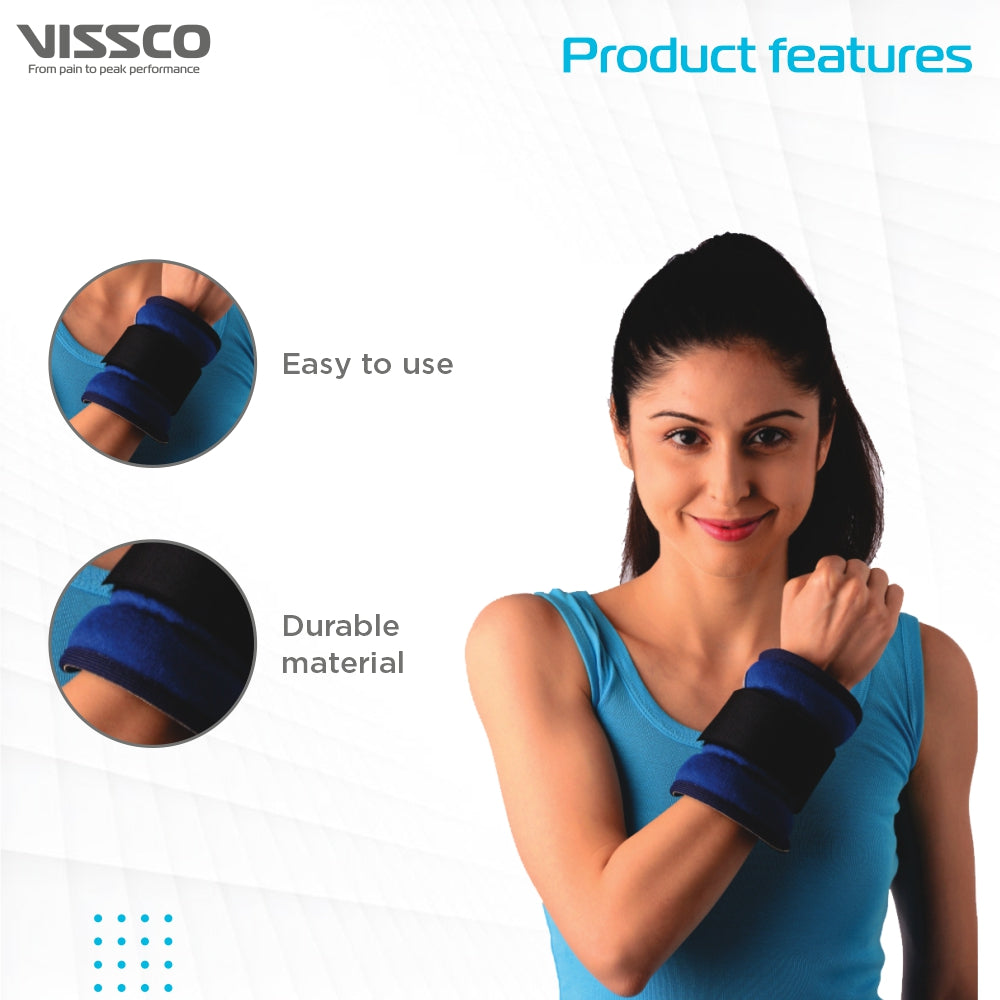 Vissco 1/2 Kg Weight Cuff, Wrist or Ankle For Jogging-Aerobics-Toning-Cardio-Glutes-Rehabilitation - Cycling - Exercise - Home Gym - Fitness Cuff Ideal For Men and Women - Universal (Blue) - Vissco Rehabilitation 