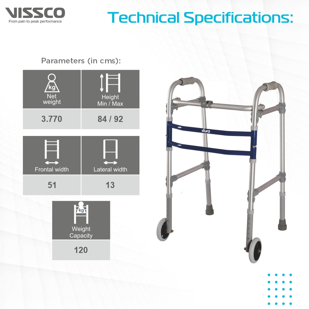 Vissco Dura Max Walker - with Straight Wheels | Aluminum