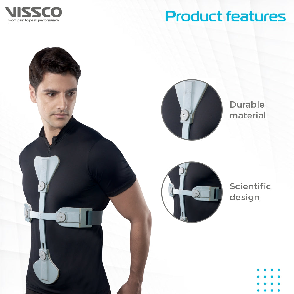 Ash Brace (Hyper - Extension Brace) | Provides Correct Alignment of the Spine & Prevents Kyphosis (Grey) - Vissco Next