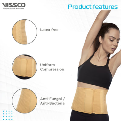 Abdominal Belt (10") |Supports the Weak Abdominal Muscles to Relieve Pain (Beige) - Vissco Next
