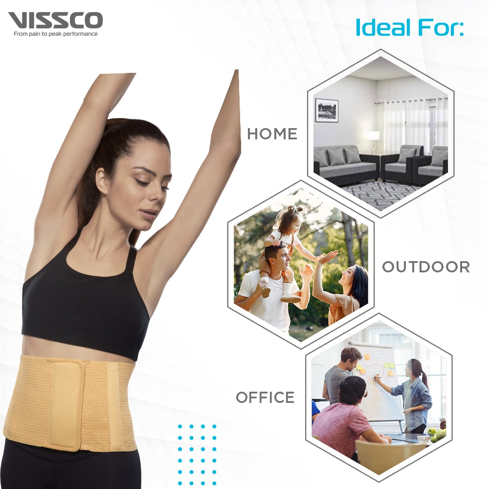Abdominal Belt (10") |Supports the Weak Abdominal Muscles to Relieve Pain (Beige) - Vissco Next