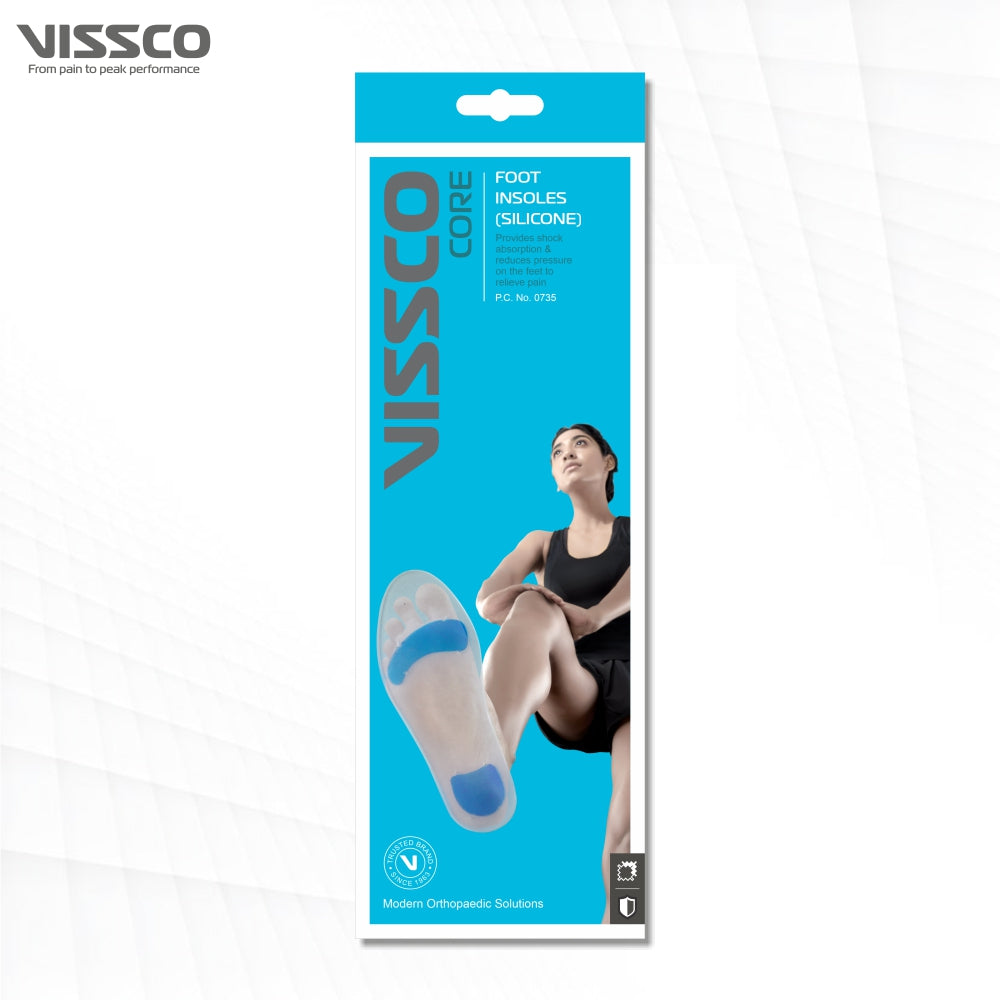 Silicone Insoles | Provides Foot Support for relieving  Foot Pain |Shock Absorber | Shoe Insole for Sports (Grey) - Vissco Next