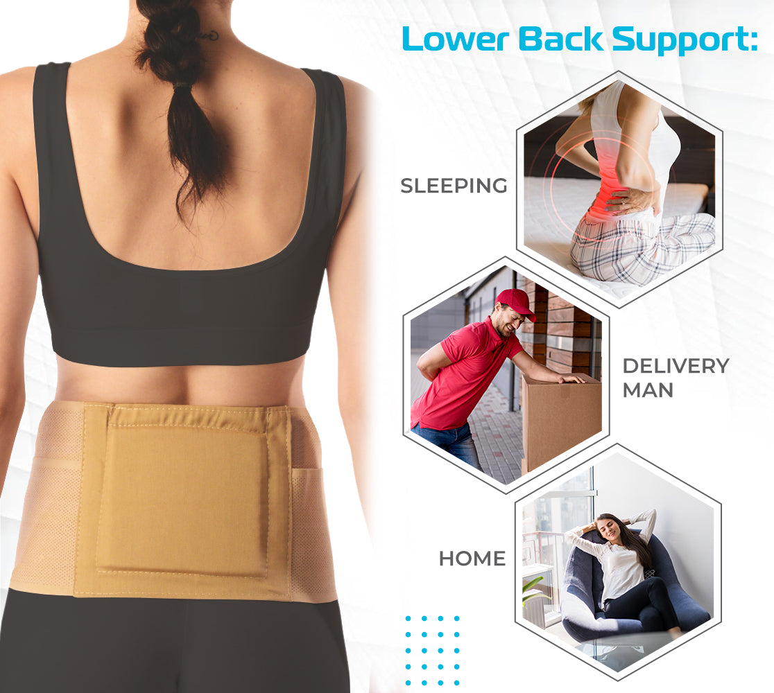Magnetic Back Support for for the Lumbar Spine | Back Injury | Pain Solution for Back (Beige) - Vissco Next