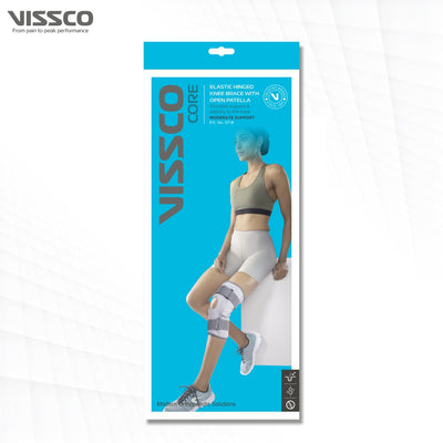 Stretchable Hinged Elastic with Open Patella | Ideal moderate support to provide Knee Pain Relief | Color - Grey (Single Piece) - Vissco Next