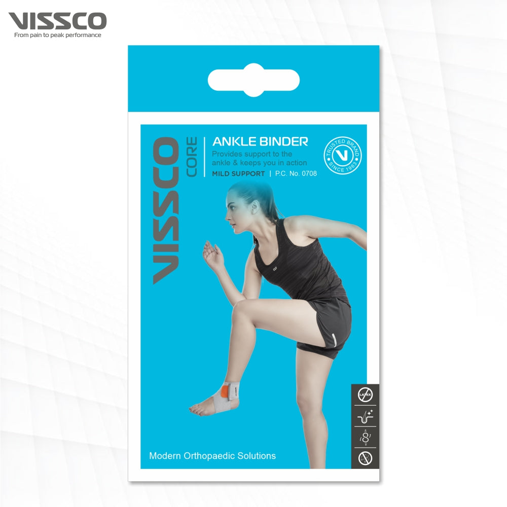 Ankle Binder (Mild Support) | Ankle Support for Sprained / Swollen Ankles | Effective for Ligament/Sports Injuries (Grey)
