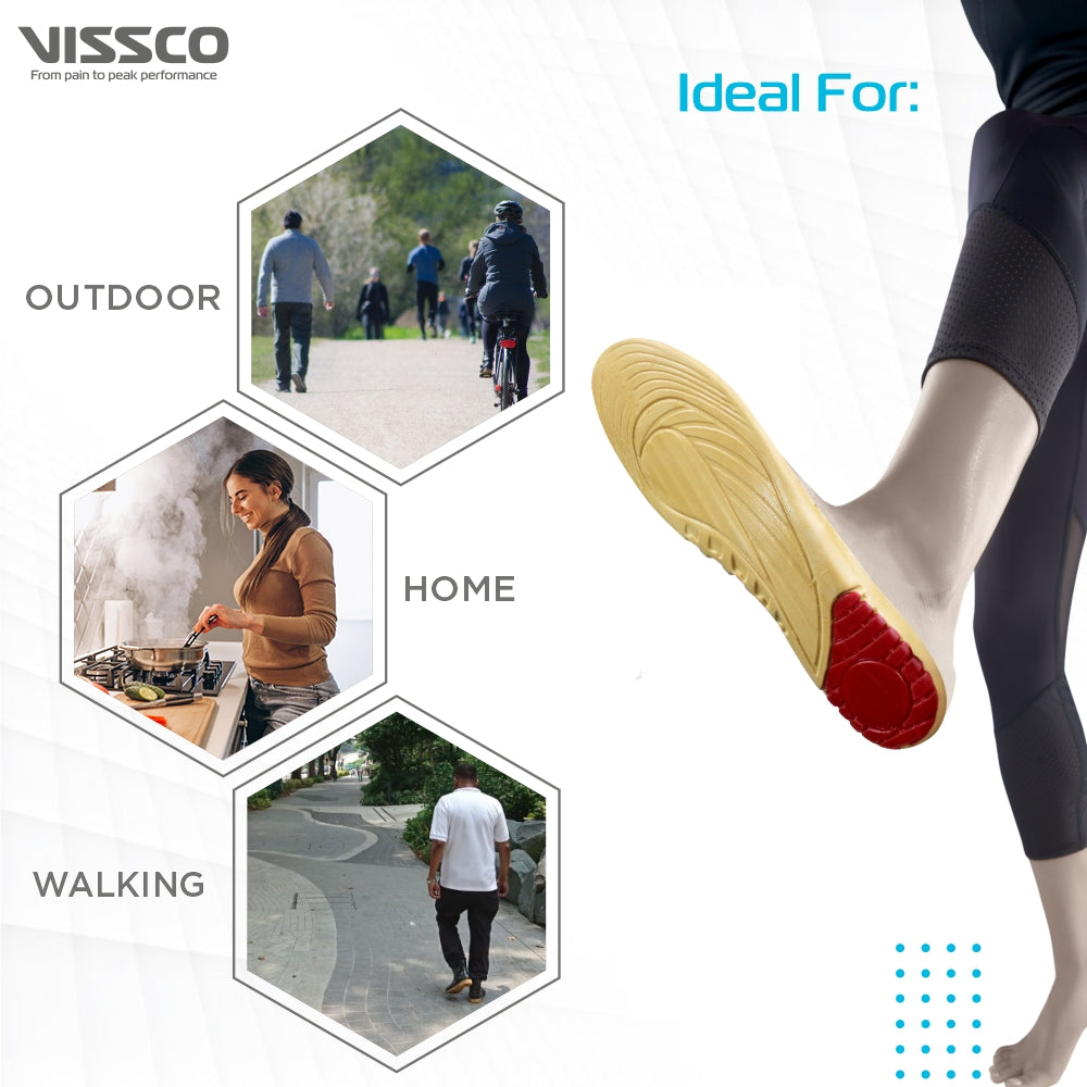 Orthopaedic Cushioned Insole | Foot Support for Shock Absorption | Reduces Pressure on the Heel & Relieves Pain (Multicolor)