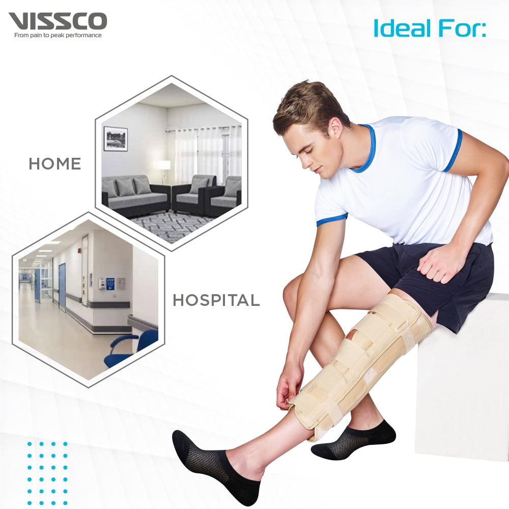 Knee Immobilizer | Locks the Motion & Stabilizes the Knee Joint (Beige)
