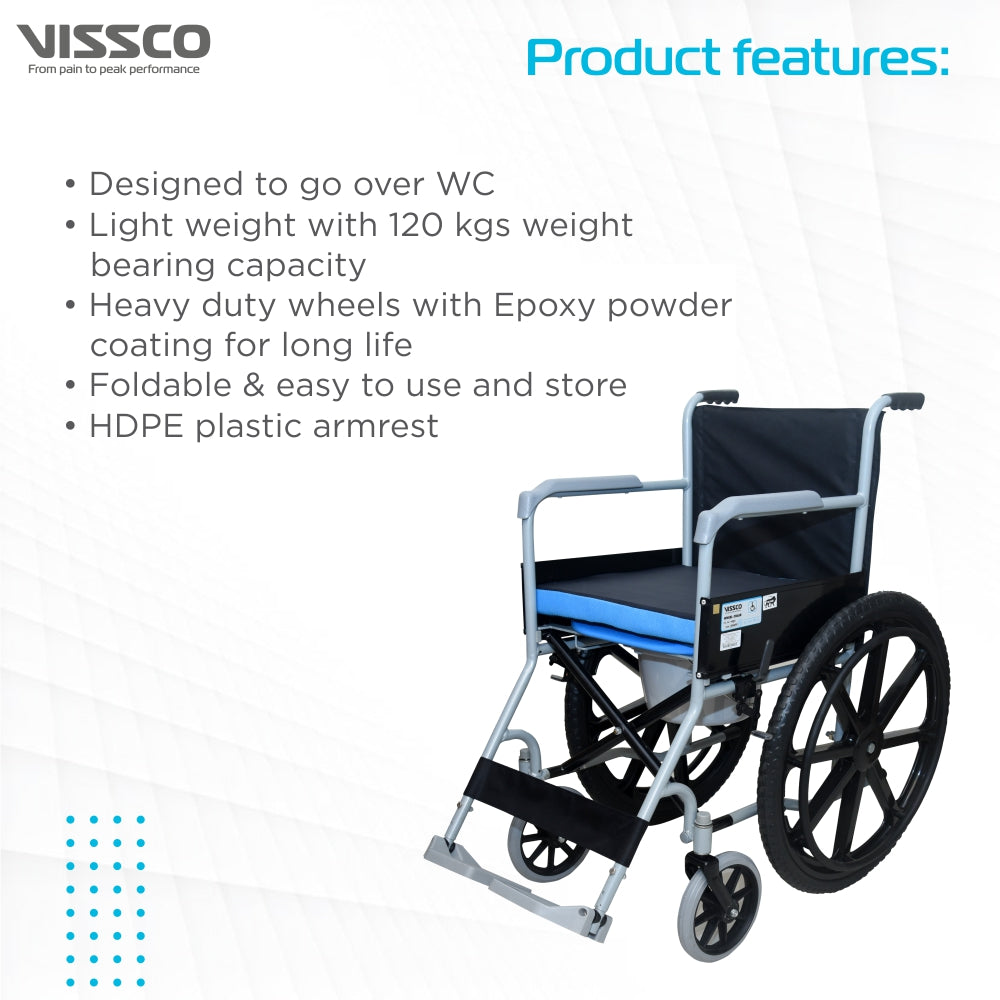 Vissco Rodeo Veer Wheelchair - with Removable Commode