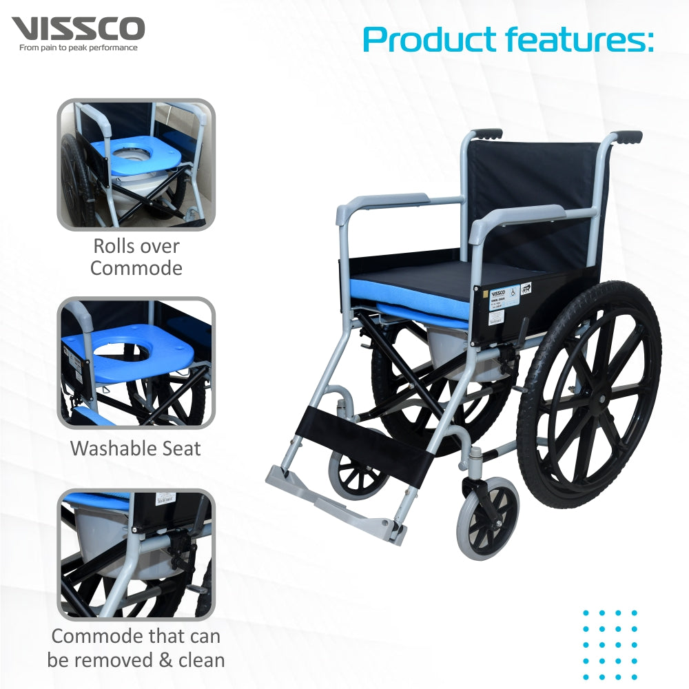 Vissco Rodeo Veer Wheelchair - with Removable Commode