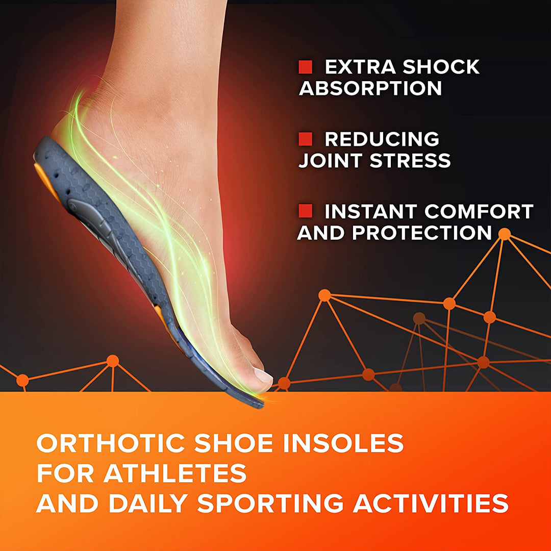 Footsol Shoe Insoles for Medium Arch, Insoles for Heel pain, Over-Pronation, Foot pain, Leg pain.