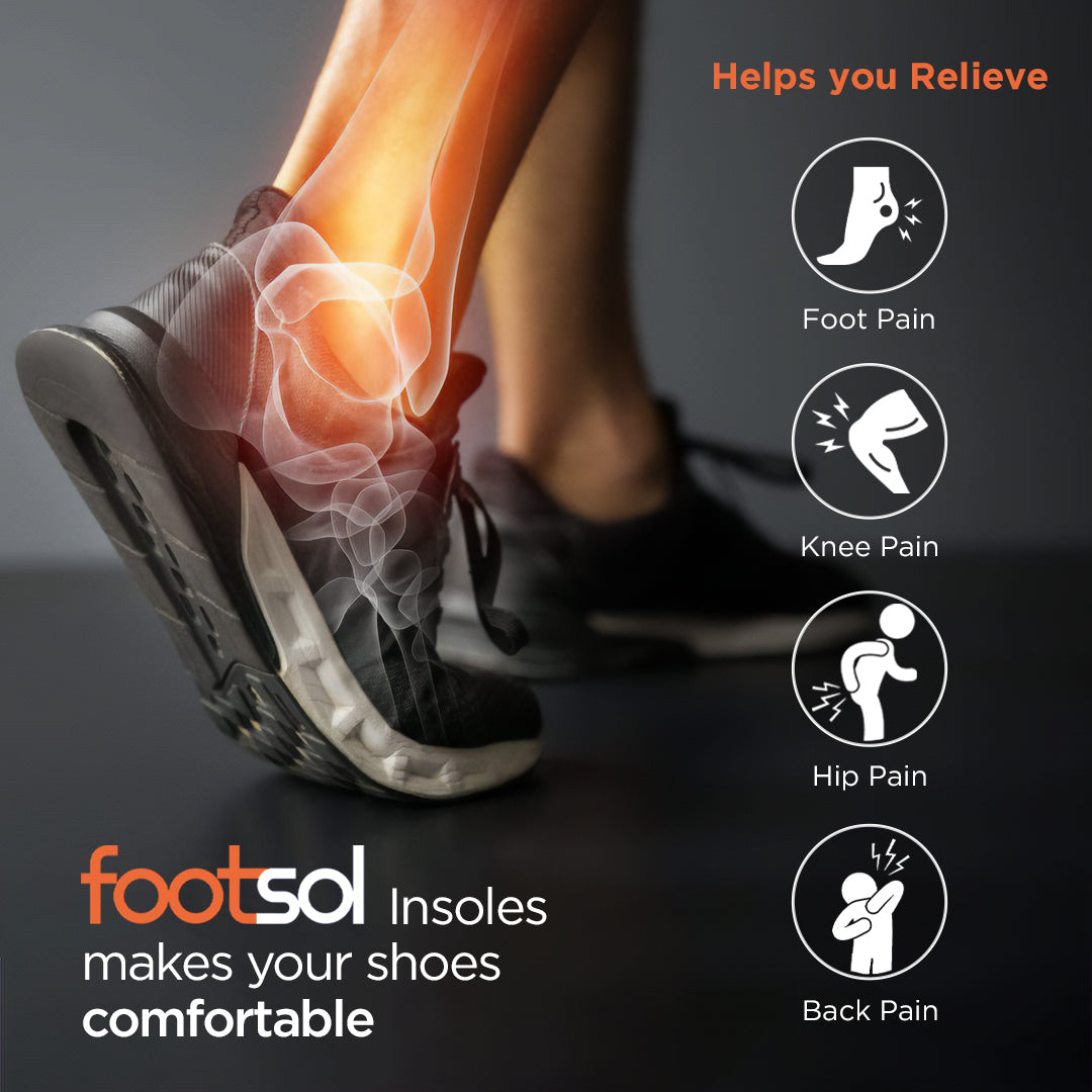 Footsol Shoe Insoles for Medium Arch, Insoles for Heel pain, Over-Pronation, Foot pain, Leg pain.