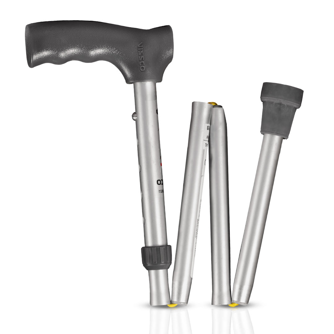 Vissco Avanti Walking Stick - Foldable, L-Shaped | Aluminum